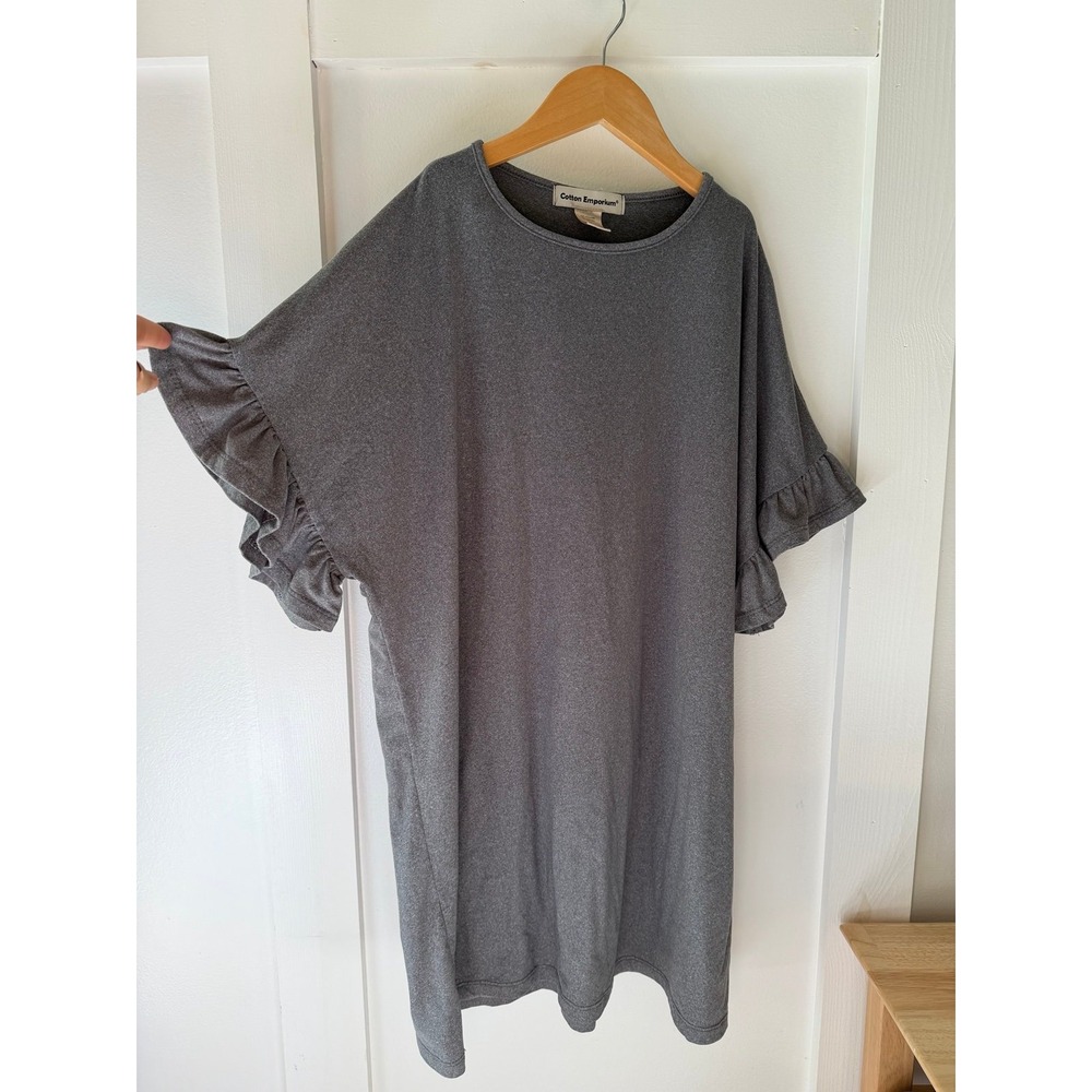 Women's cotton tunic ruffle sleeve shirt